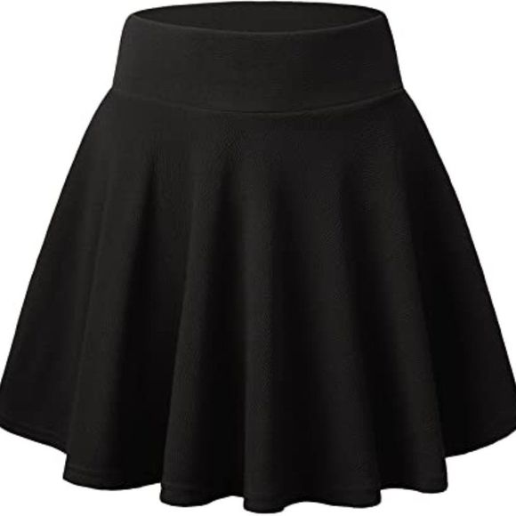 DJT FASHION Women's Casual Mini Flared Plain Pleated Skater Skirt with Shorts - Picture 4 of 6